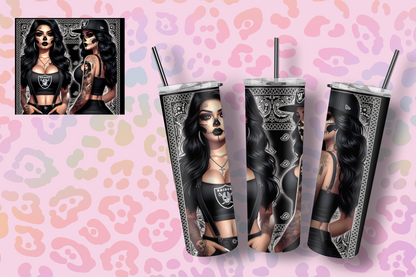 Chicana skull 20oz tumbler
