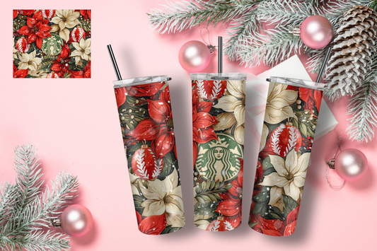 CHRISTMAS POINSETTA 20 OZ. Tumbler